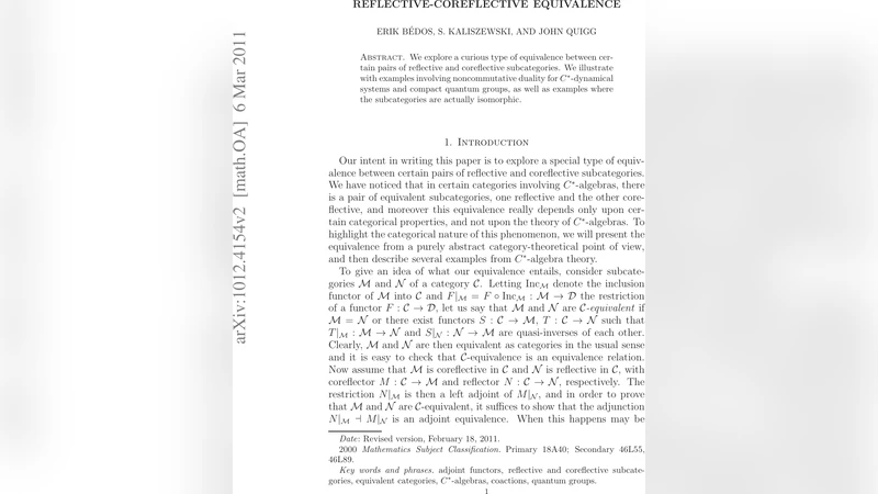 Reflective-coreflective equivalence