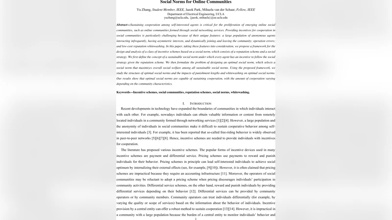 Social Norms for Online Communities