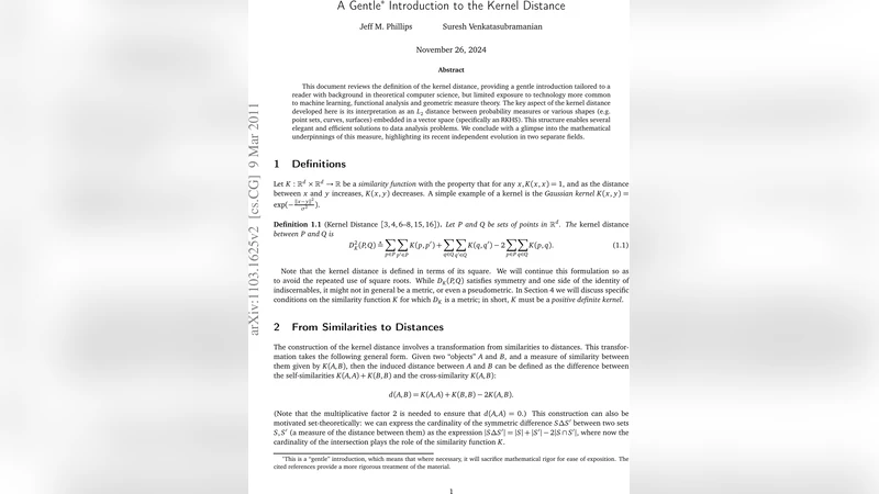 A Gentle Introduction to the Kernel Distance