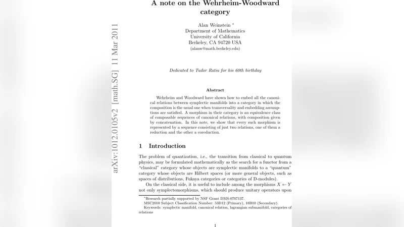 A note on the Wehrheim-Woodward category