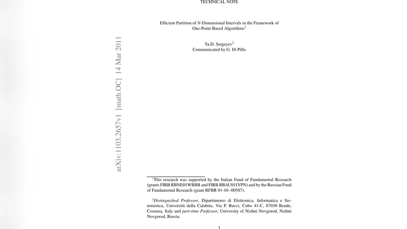Efficient Partition of N-Dimensional Intervals in the Framework of   One-Point-Based Algorithms