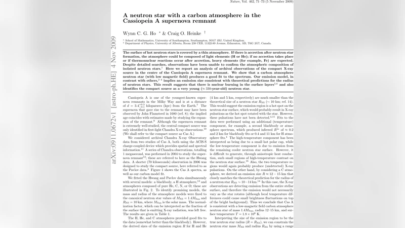 A Neutron Star with a Carbon Atmosphere in the Cassiopeia A Supernova   Remnant