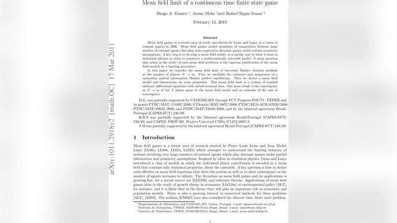 Mean field limit of a continuous time finite state game