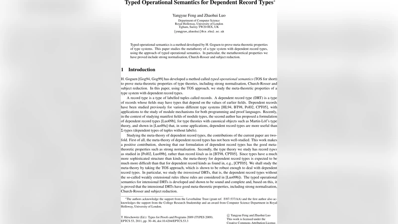 Typed Operational Semantics for Dependent Record Types