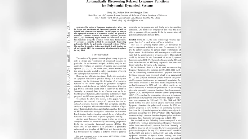 Automatically Discovering Relaxed Lyapunov Functions for Polynomial   Dynamical Systems