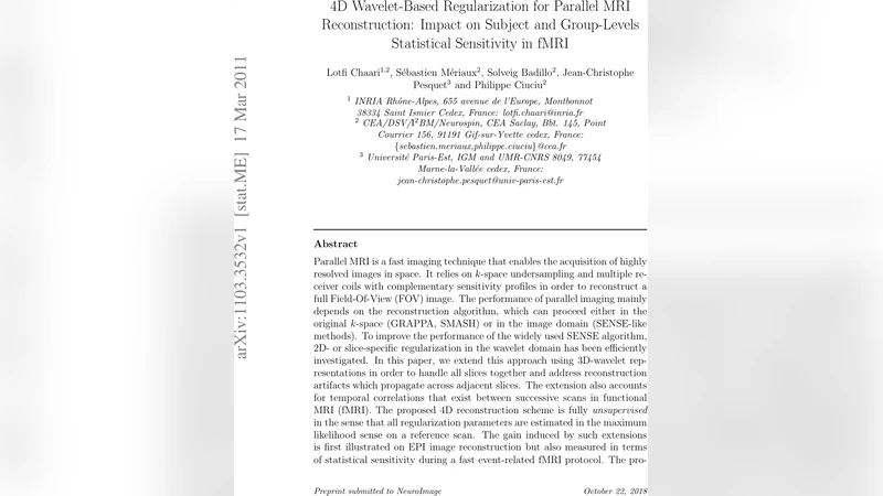 4D Wavelet-Based Regularization for Parallel MRI Reconstruction: Impact   on Subject and Group-Levels Statistical Sensitivity in fMRI