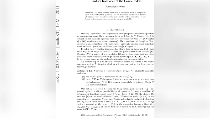 Bordism Invariance of the Coarse Index