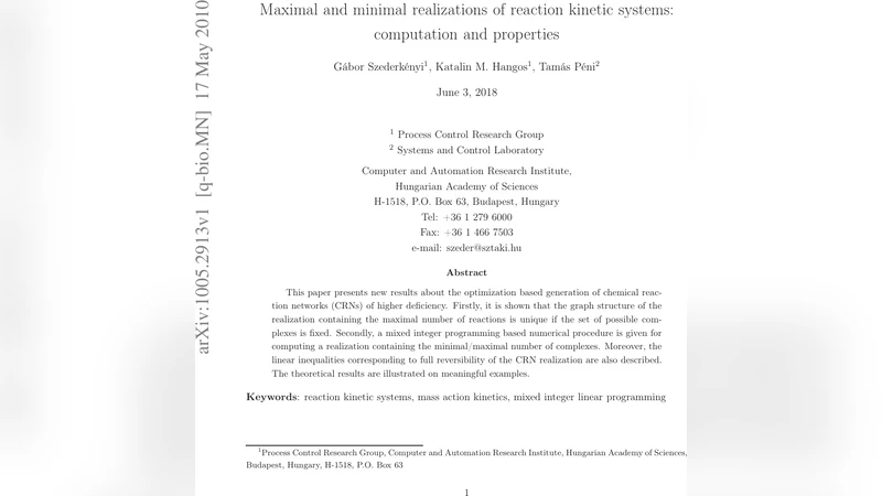 Maximal and minimal realizations of reaction kinetic systems:   computation and properties