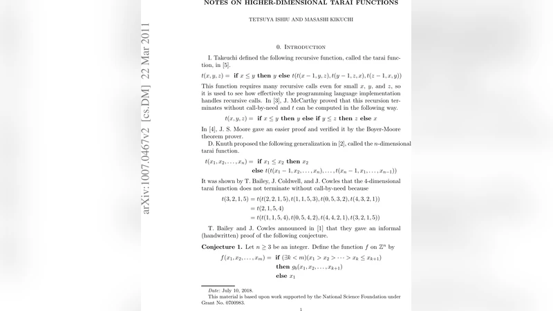 Notes on higher-dimensional tarai functions