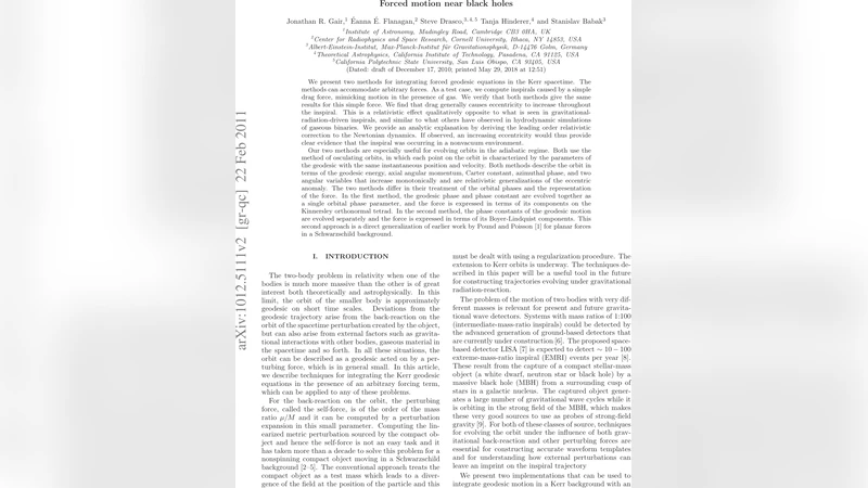 Forced motion near black holes