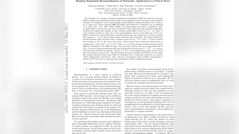 Random Sequential Renormalization of Networks I: Application to Critical   Trees