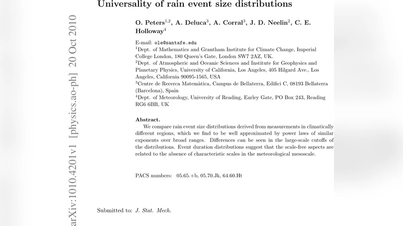 Universality of rain event size distributions