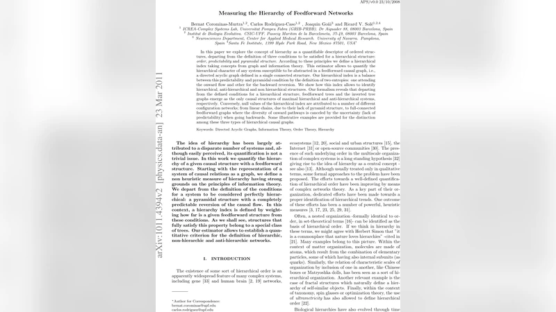 Measuring the Hierarchy of Feedforward Networks