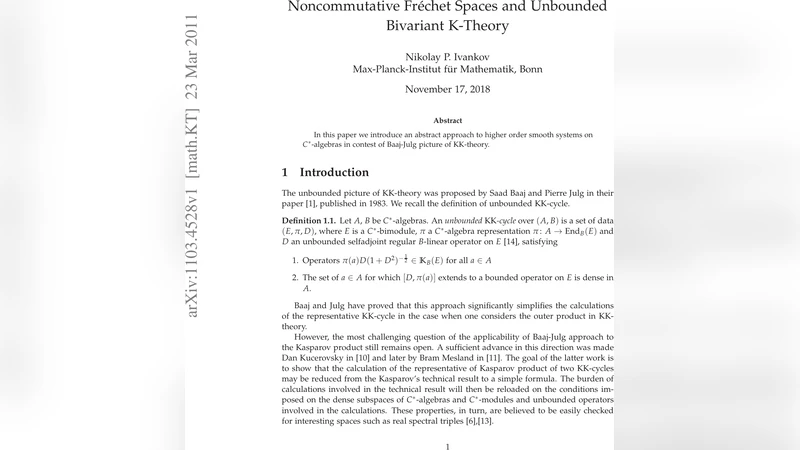 Noncommutative Frechet Spaces and Unbounded Bivariant K-Theory
