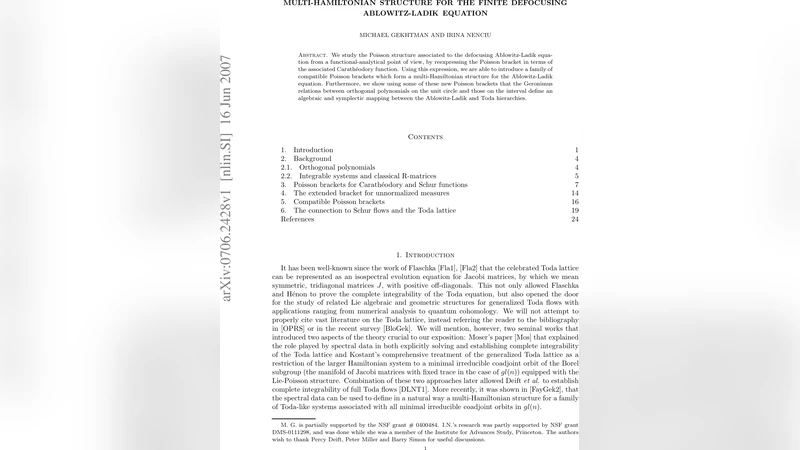 Multi-Hamiltonian structure for the finite defocusing Ablowitz-Ladik   equation