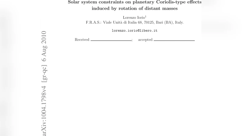 Solar system constraints on planetary Coriolis-type effects induced by   rotation of distant masses