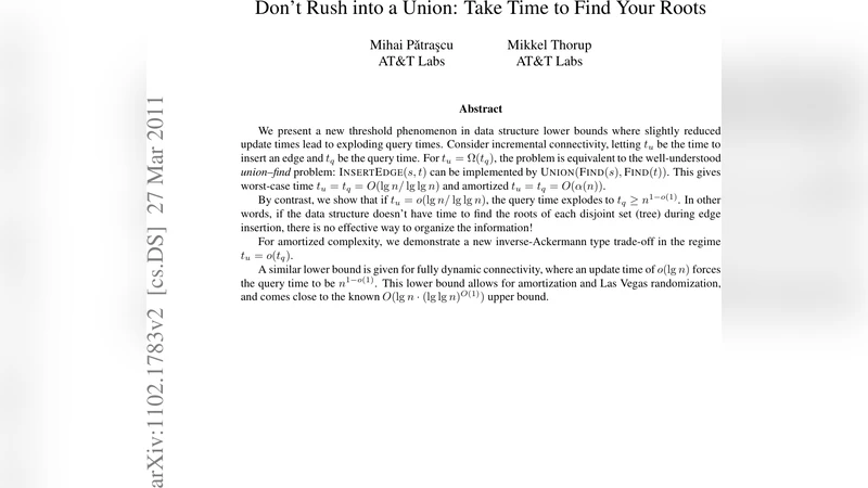 Dont Rush into a Union: Take Time to Find Your Roots