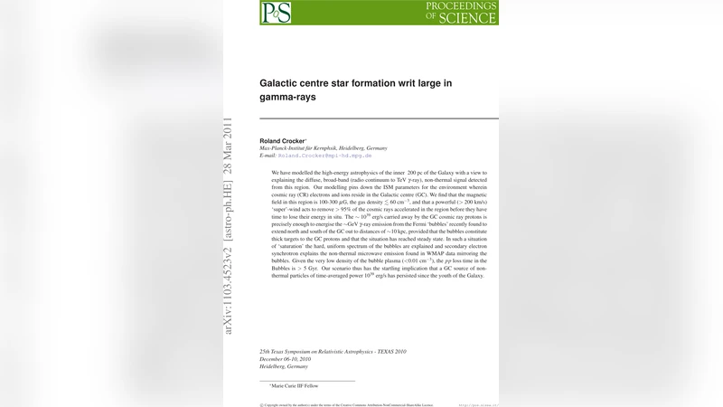 Galactic centre star formation writ large in gamma-rays
