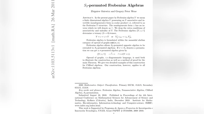 $S_3$-permuted Frobenius Algebras