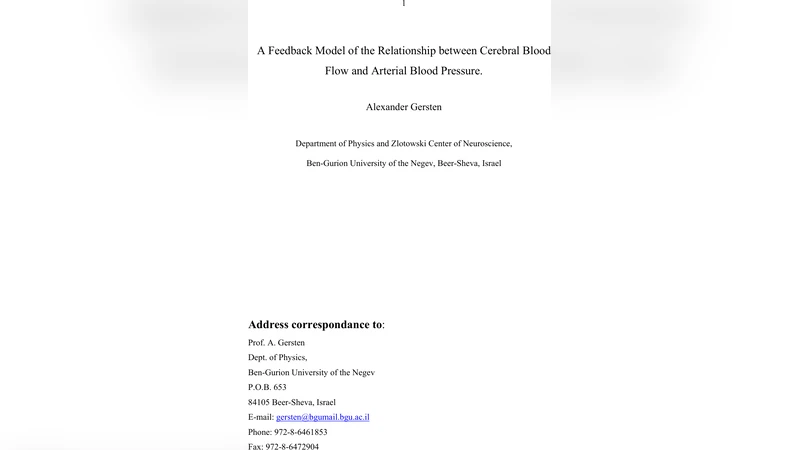 A simple model of cerebral blood flow dependence on arterial blood   pressure