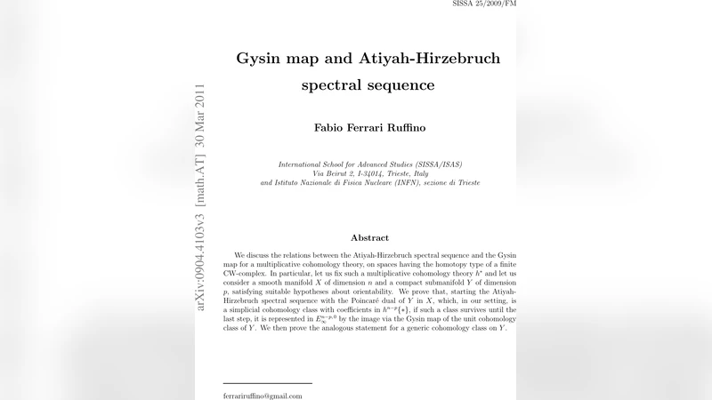 Gysin map and Atiyah-Hirzebruch spectral sequence