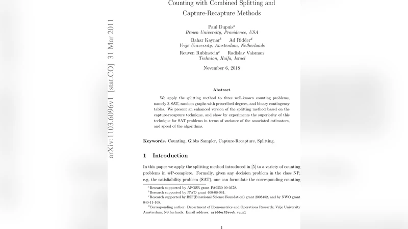 Counting with Combined Splitting and Capture-Recapture Methods