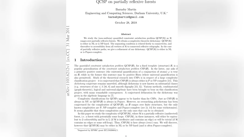 QCSP on partially reflexive forests