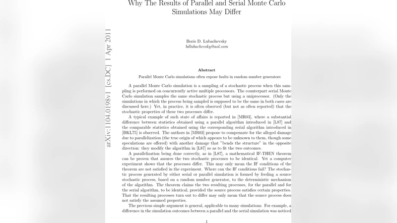Why The Results of Parallel and Serial Monte Carlo Simulations May   Differ
