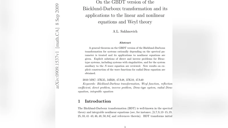 On the GBDT version of the B"acklund-Darboux transformation and its   applications to the linear and nonlinear equations and Weyl theory