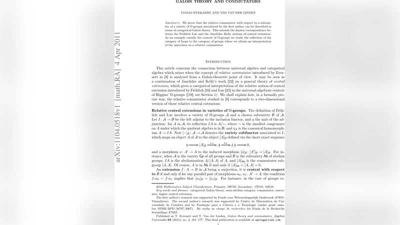 Galois theory and commutators