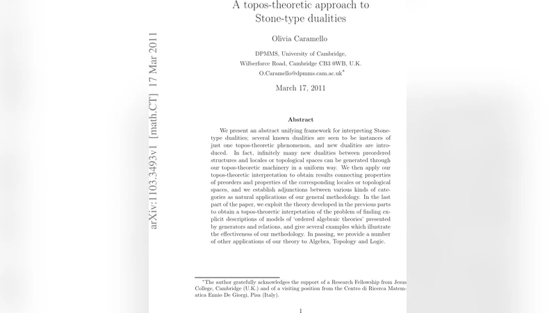 A topos-theoretic approach to Stone-type dualities
