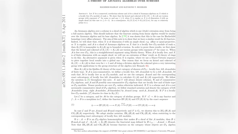 K-theory of Azumaya algebras over schemes