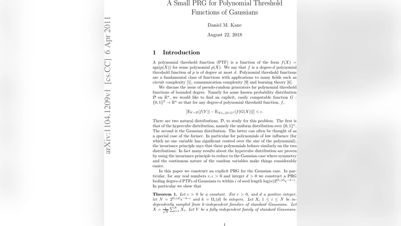 A Small PRG for Polynomial Threshold Functions of Gaussians