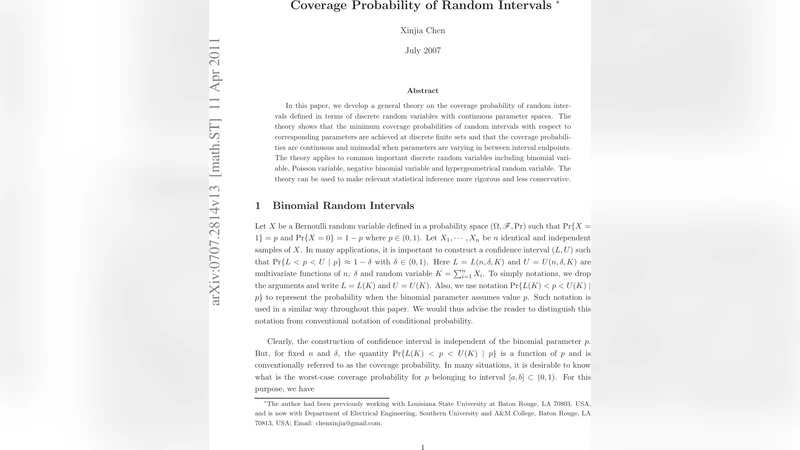 Coverage Probability of Random Intervals