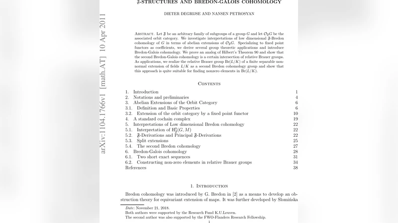 F-structures and Bredon-Galois cohomology