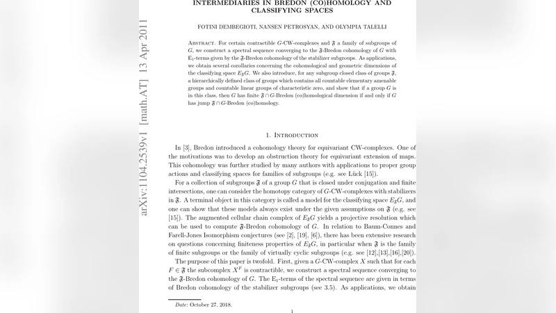 Intermediaries in Bredon (Co)homology and Classifying Spaces