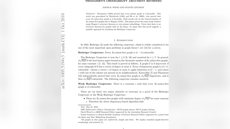 Thomassens Choosability Argument Revisited