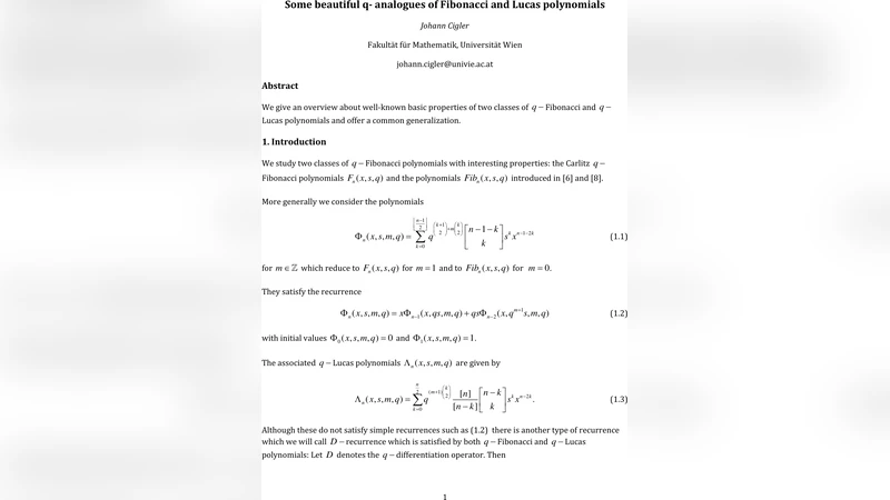 Some beautiful q-analogues of Fibonacci and Lucas polynomials