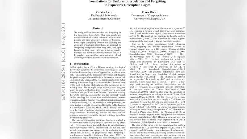 Foundations for Uniform Interpolation and Forgetting in Expressive   Description Logics