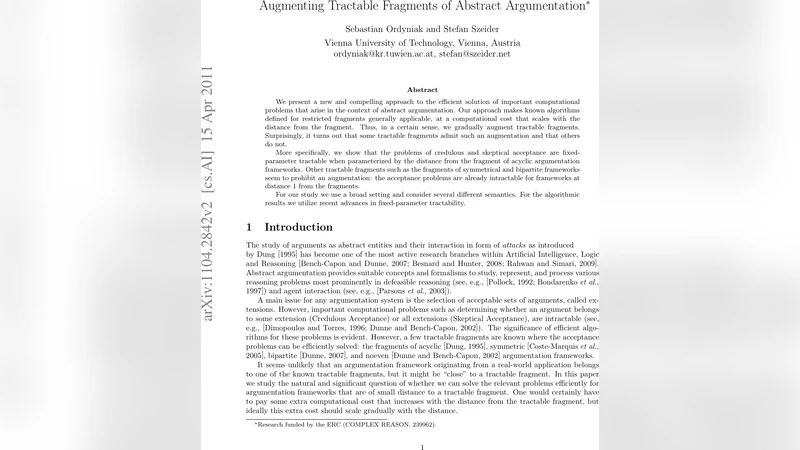 Augmenting Tractable Fragments of Abstract Argumentation