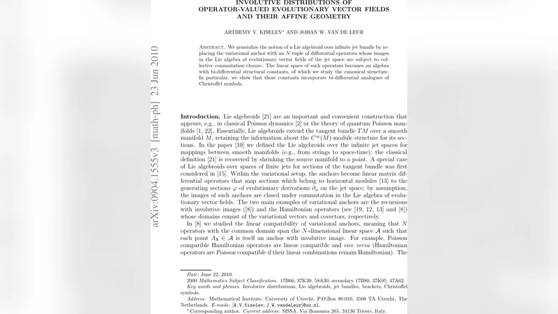 Involutive distributions of operator-valued evolutionary vector fields   and their affine geometry. II