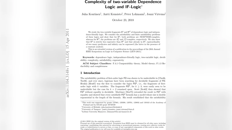 Complexity of two-variable Dependence Logic and IF-Logic