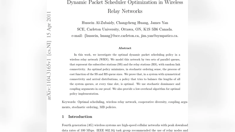 Dynamic Packet Scheduler Optimization in Wireless Relay Networks