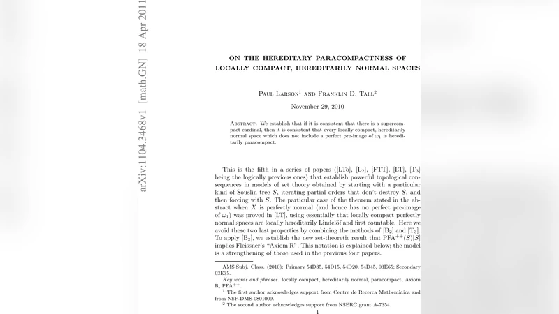 On the hereditary paracompactness of locally compact, hereditarily   normal spaces