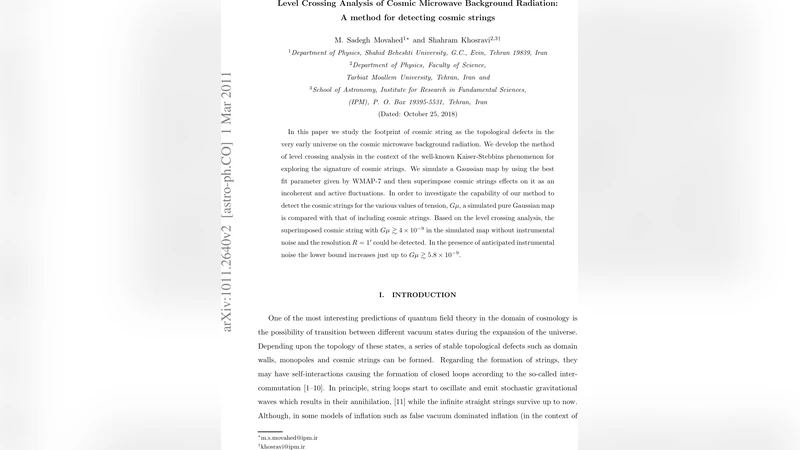 Level Crossing Analysis of Cosmic Microwave Background Radiation: A   method for detecting cosmic strings
