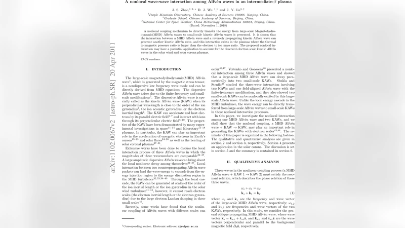 A nonlocal wave-wave interaction among Alfven waves in an   intermediate-beta plasma