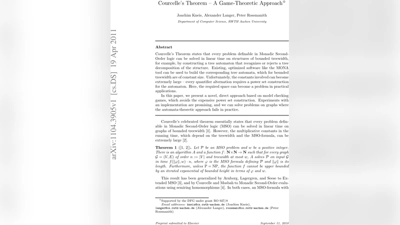 Courcelles Theorem - A Game-Theoretic Approach