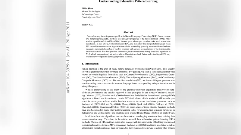 Understanding Exhaustive Pattern Learning