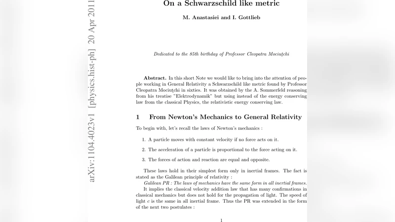 On a Schwarzschild like metric