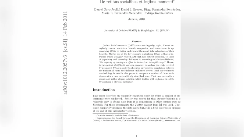 De retibus socialibus et legibus momenti